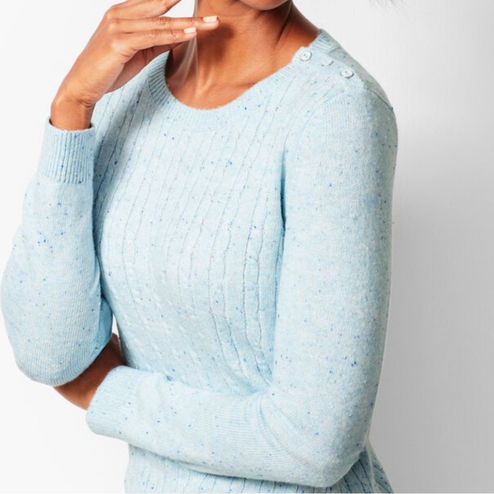 Talbots Cable Sweater - Light Blue